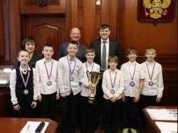 Председатель регионального Заксобрания Андрей  Кропоткин поздравил зеленоградских футболистов с бронзой Всероссийских соревнований