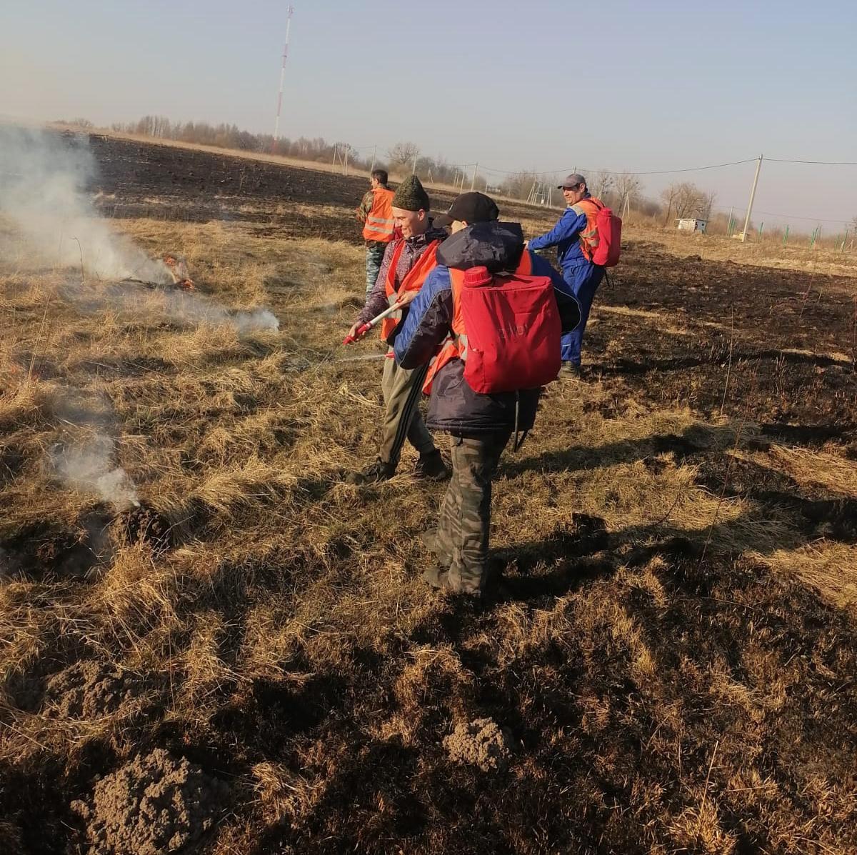 В Зеленоградском районе организованы две добровольные команды пожарных для борьбы с поджогами сухой травы